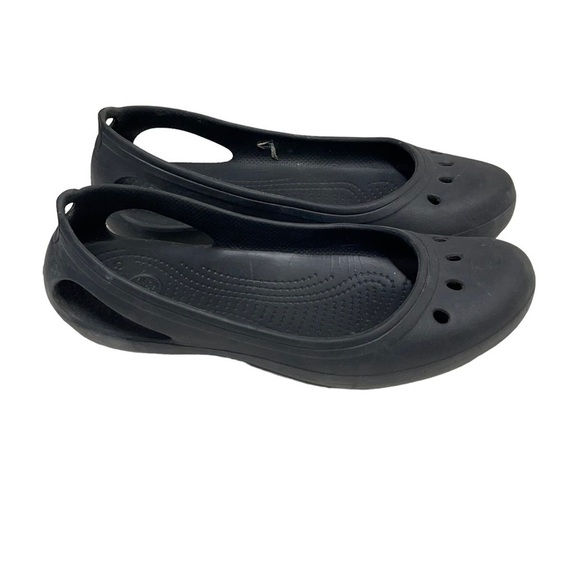 CROCS Black Kadee Ballet Slip On Flats Size 10 Neutral Comfort Balletcore - Picture 1 of 7